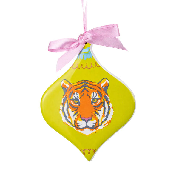 Tinsel Tiger Ornament Green Oasis/Multi