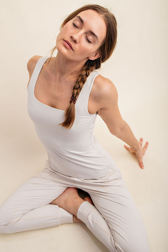 Square Neck Sleeveless Tank Top