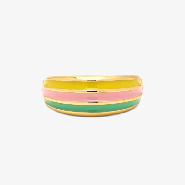 Pura Vida Enamel Stripe Dome Ring