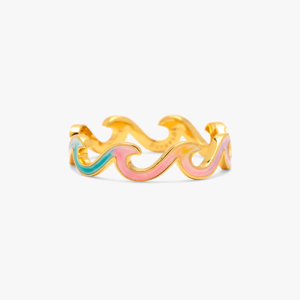 Pura Vida Tie Dye Enamel Wave Band Ring