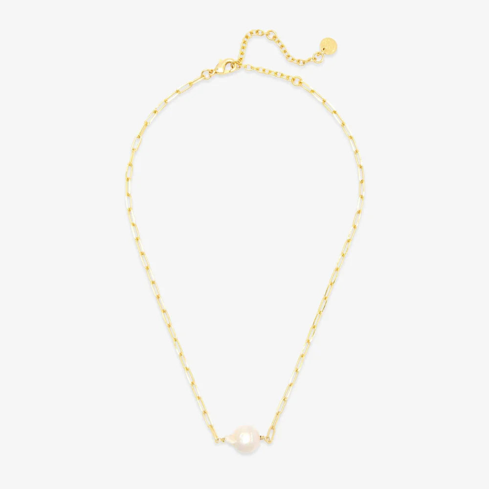 Pura Vida Pearl Paperclip Chain Choker