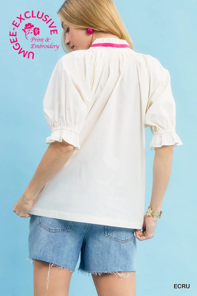 Embroidered Floral Top