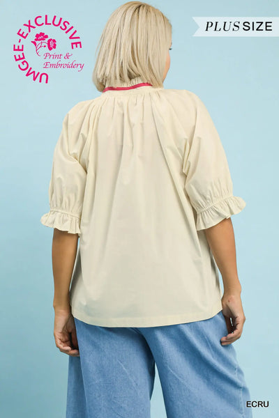 Embroidered Floral Top