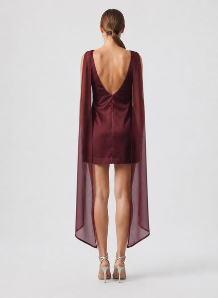 Draped Cowl Neckline Mini Dress