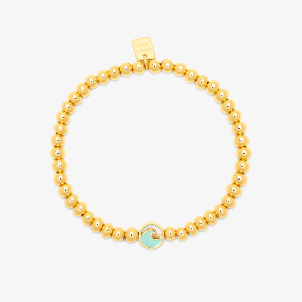 Pura Vida Enamel Wave Ball Bead Stretch Bracelet