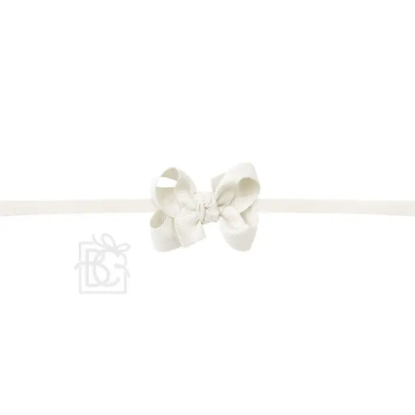 1/4" Nylon Pantyhose Headband W/Signature Grosgrain Bow