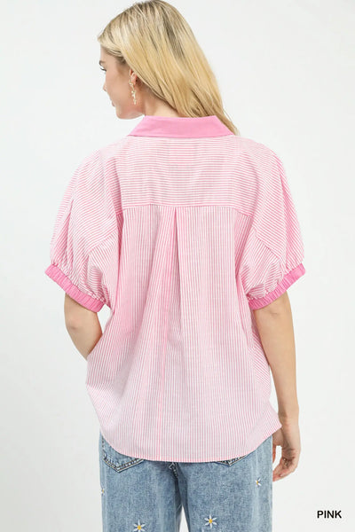 Contrast Trim Popover Stripe Top