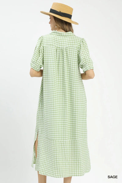 Gingham Midi Dress