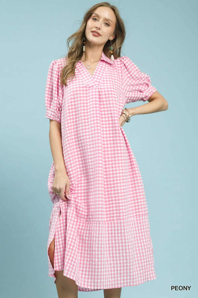 Gingham Midi Dress