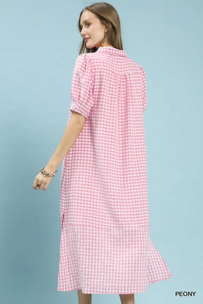 Gingham Midi Dress