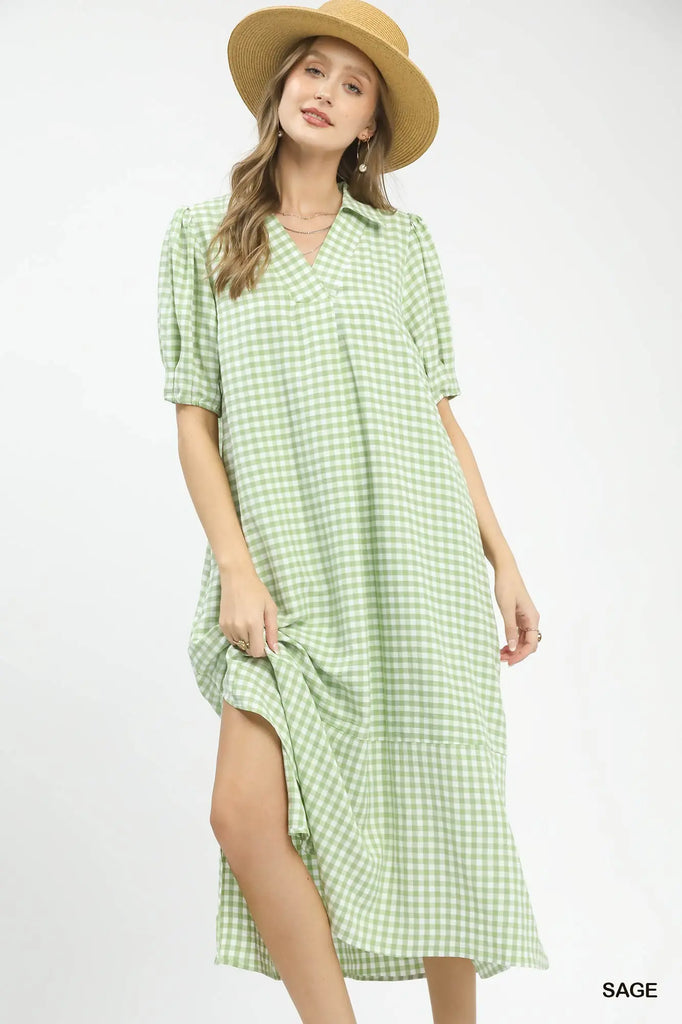 Gingham Midi Dress