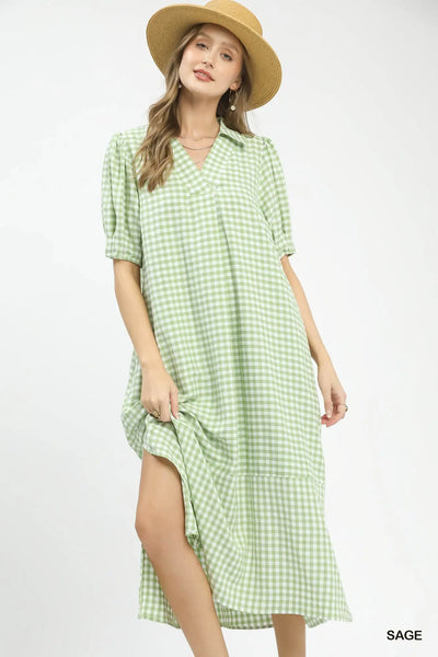 Gingham Midi Dress