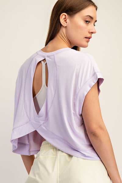 Round Neck Open Back Top