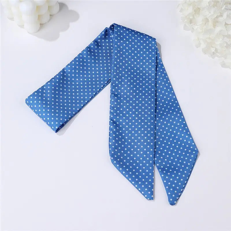 Vintage Skinny Twilly Scarf-Polka Dot