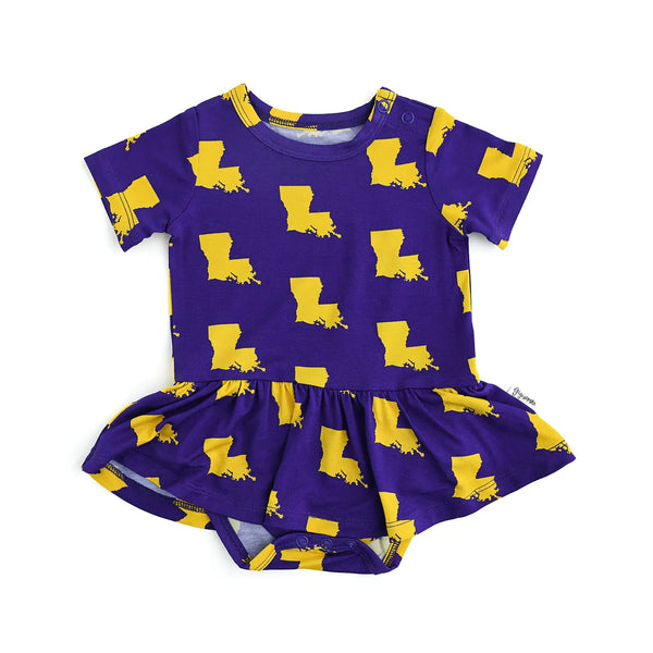 Girl's Bamboo Tutu Louisiana Onesie