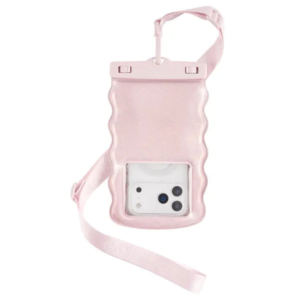 Case-Mate Ballet Pink Twinkle Wavy Waterproof Floating Phone Pouch