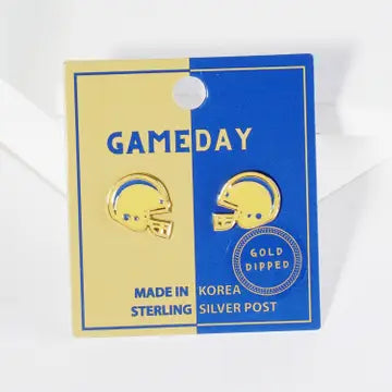 Enamel Football Helmet Stud Earrings