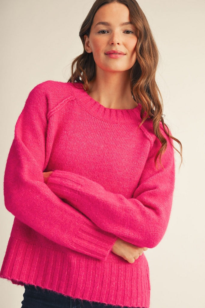 Raglan Sleeves Comfy Sweater Top