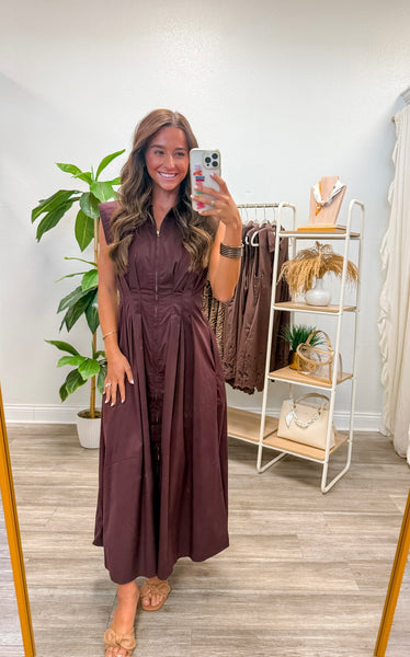 Solid Sleeveless Midi Dress