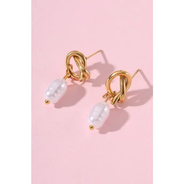 18K Stainless Steel Tarnish Free Pearl Drop Ear