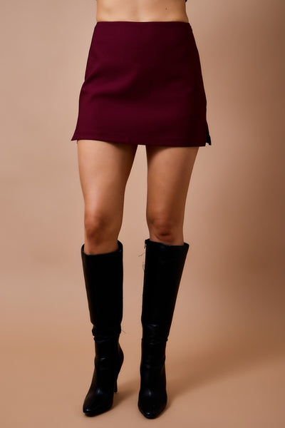Crepe High Waist Mini Skort