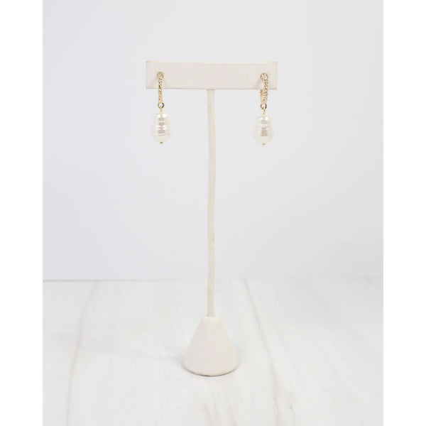 El Reno Baroque Pearl Hoop Earring Gold