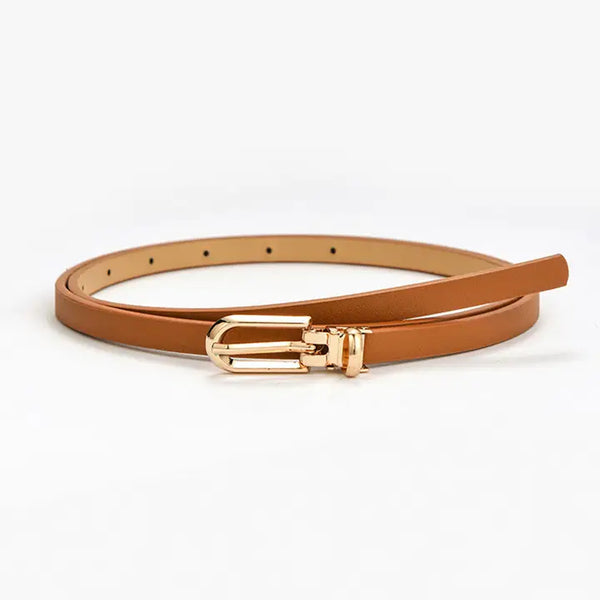Gold Buckle Slender Belt