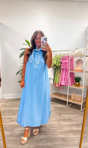 Solid Sleeveless Midi Dress