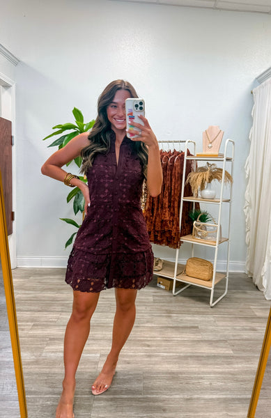 Floral High Neck Sleeveless Mini Dress