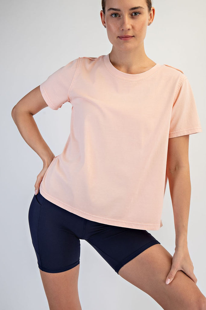 Crew Neck Washed Cotton Tee