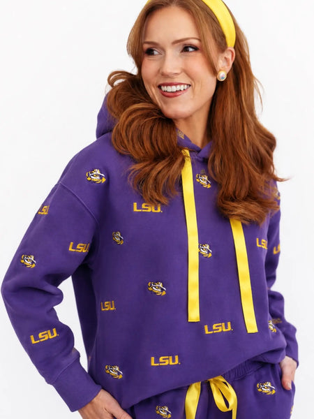Lsu Embroidered Fleece Hoodie