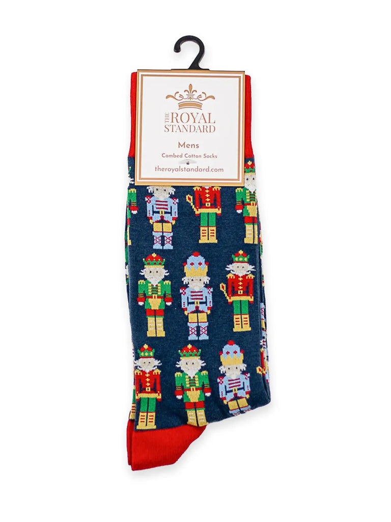 Men's Nutcracker March Socks Navy/Red