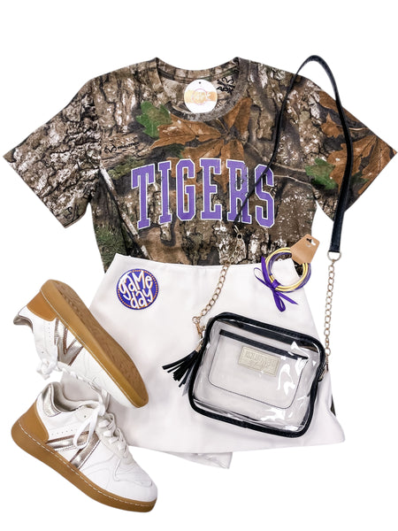 Camo Print Tigers Mascot Tee
