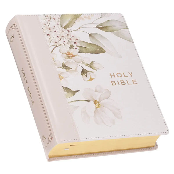 Kjv Note-Taking Gray Floral Printed Bible