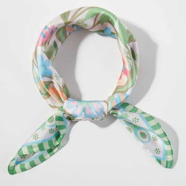 Assorted Flower Print Square Bandana Scarf