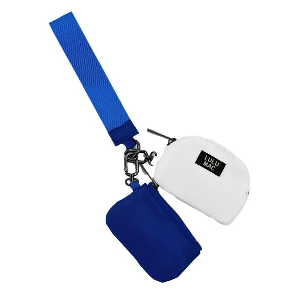 Lulu Mac Royal/White Double Pouch Wristlet