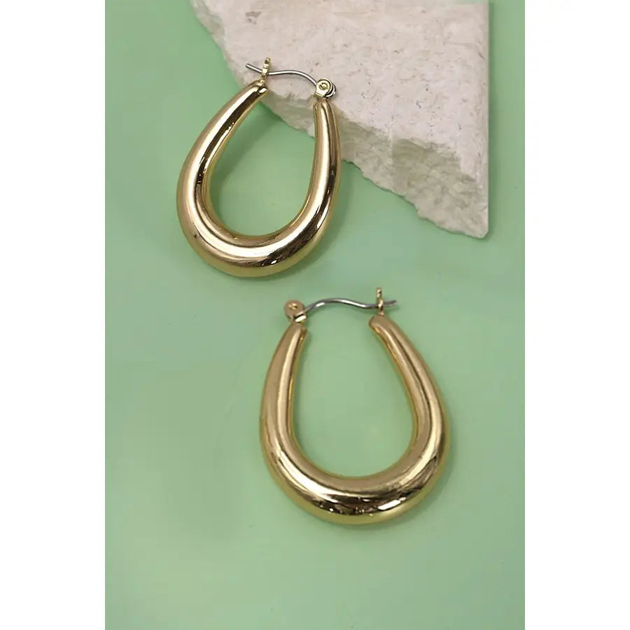 Bubble Puffy Horseshoe Tube Hoop Earrings