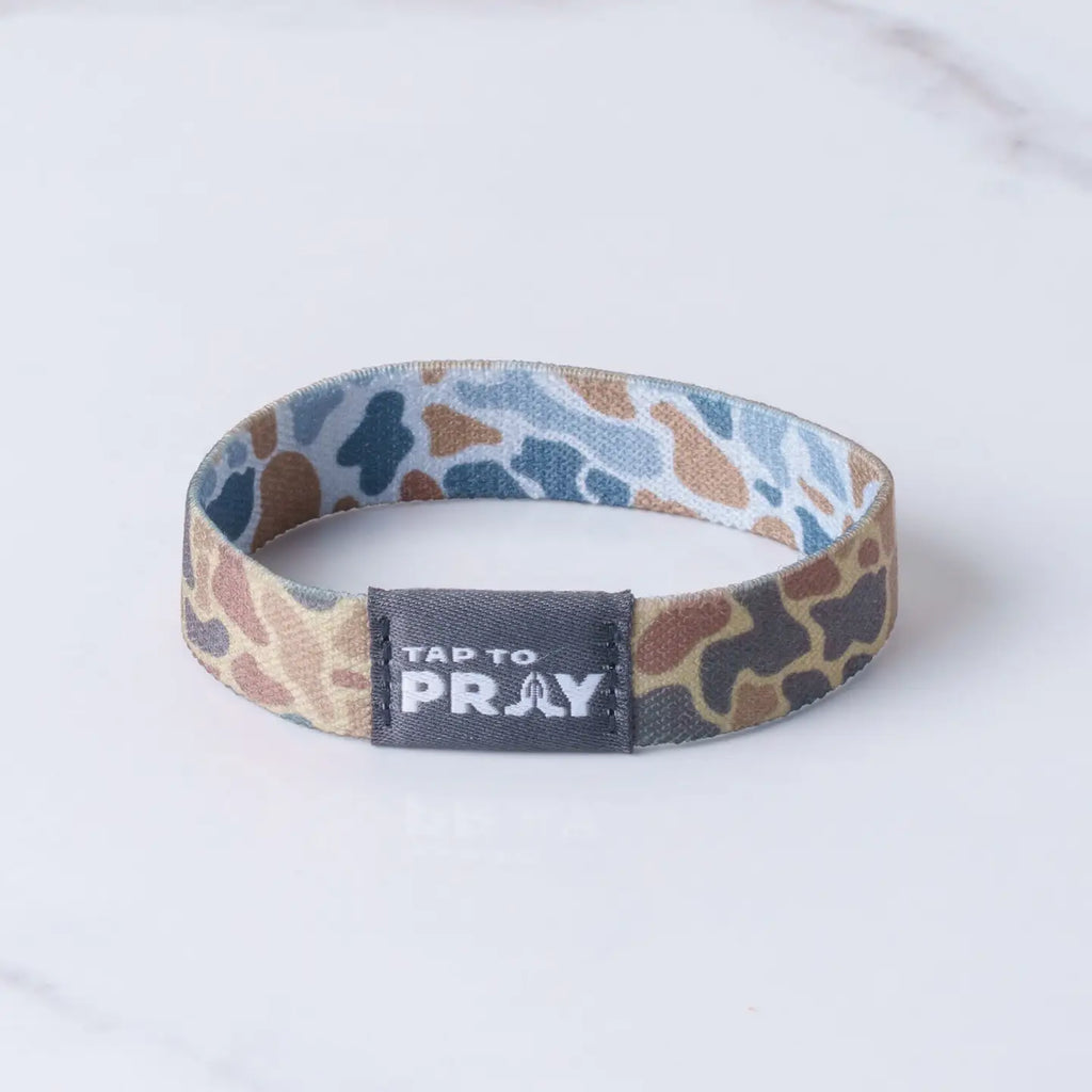 Tap To Pray River Rock Camo Sahara and Copper Wristband