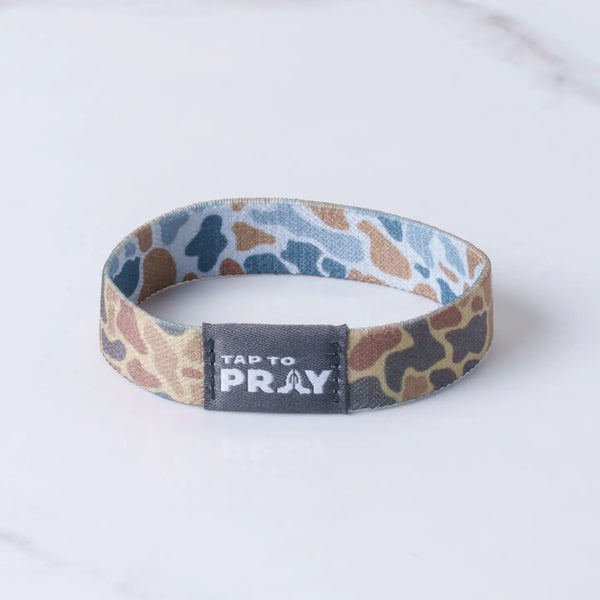 Tap To Pray River Rock Camo Sahara and Copper Wristband
