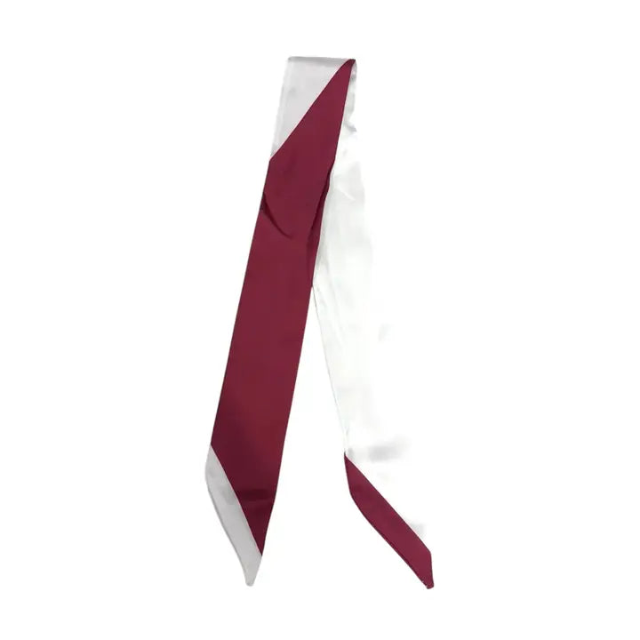 Twilly Scarf- Burgundy/White