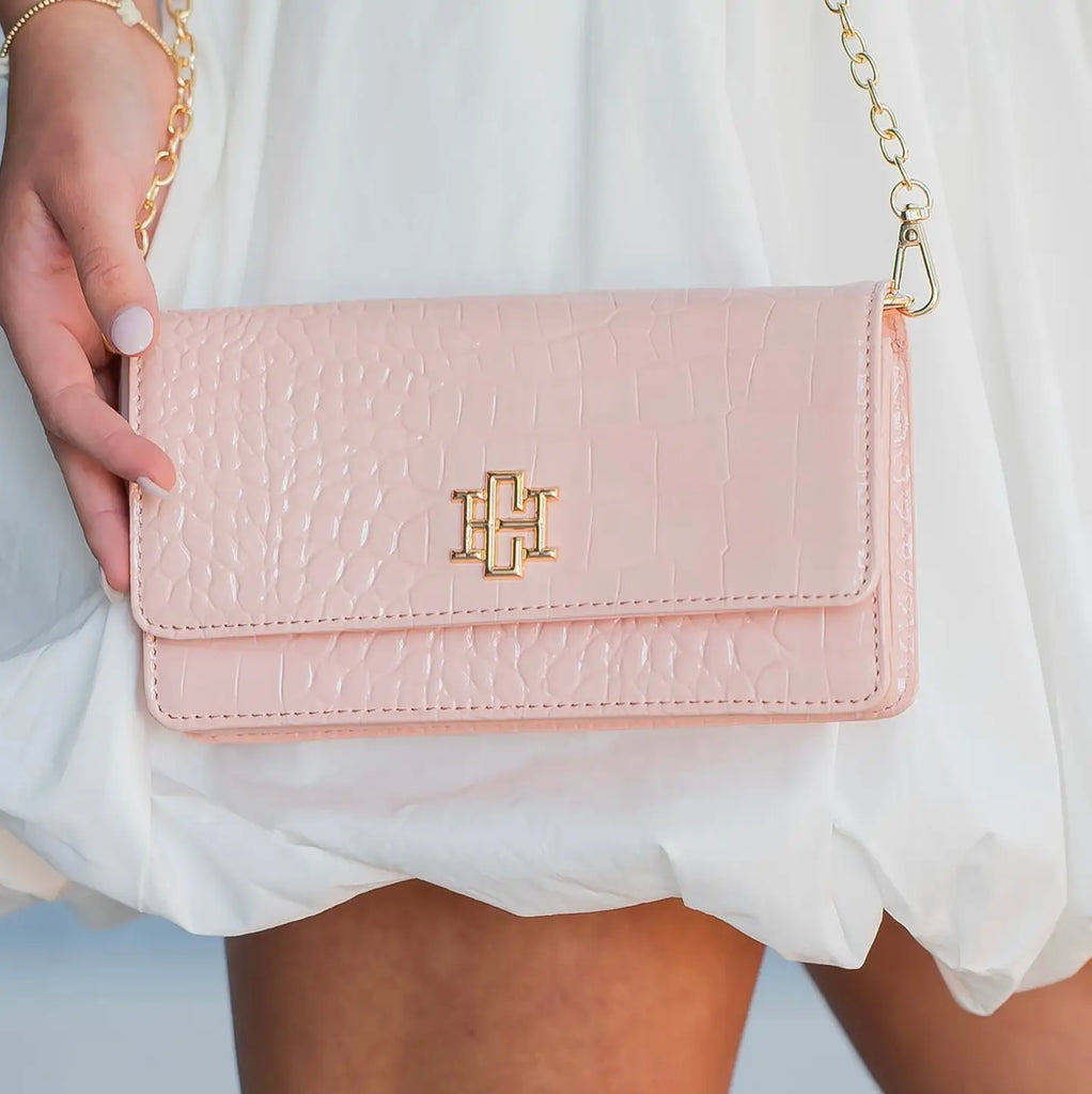 Brynleigh Clutch Crossbody Blush Patent Ecru