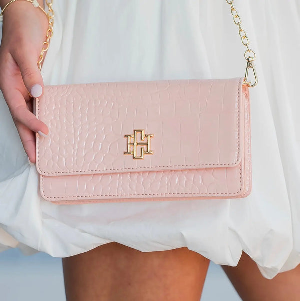 Brynleigh Clutch Crossbody Blush Patent Ecru