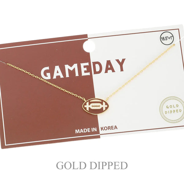 Game Day Football Gold Plated Necklace