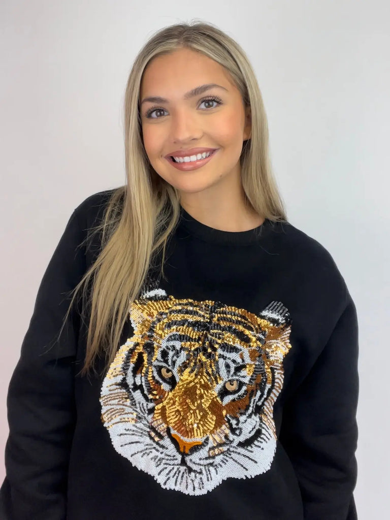 Geauxlden Sequin Tiger Sweatshirt