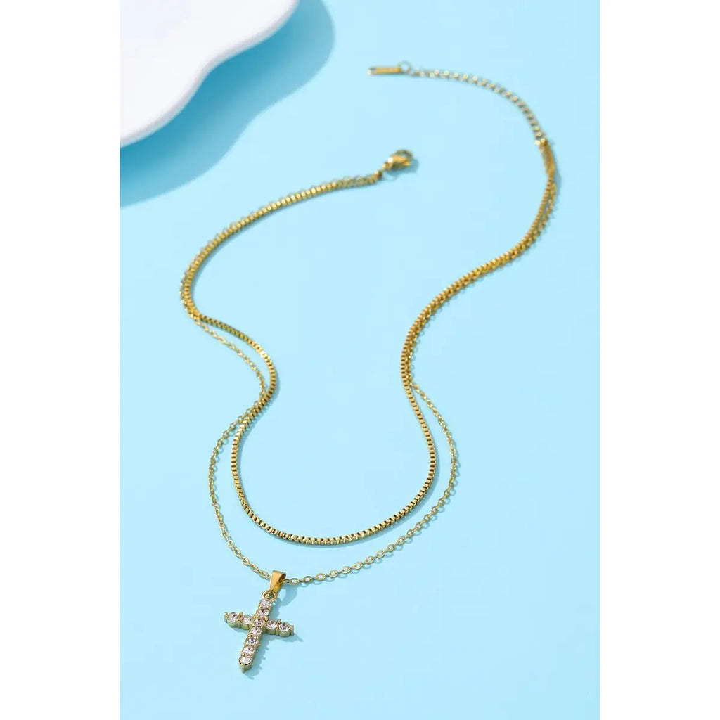 18K Stainless Steel Cross Necklace