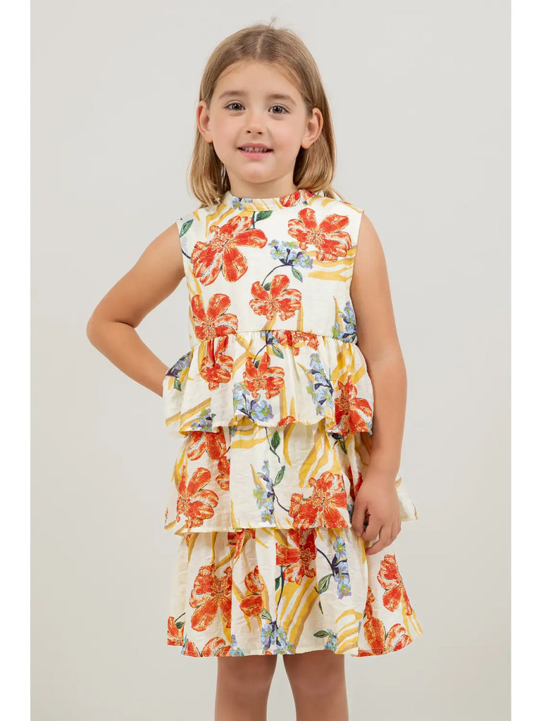 Floral Print Ruffled Tiered Dress
