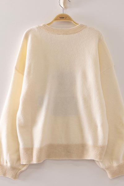 Cute Dog Intarsia Knit Sweater