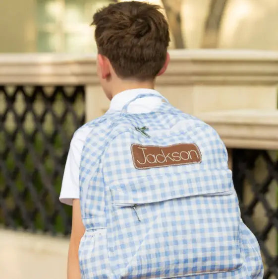 Kids Blue Gingham Backpack