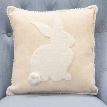 Cottontail Bunny Pillow Oat/White 16x16