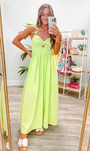 Solid Twist Front Top Pullover Midi Dress